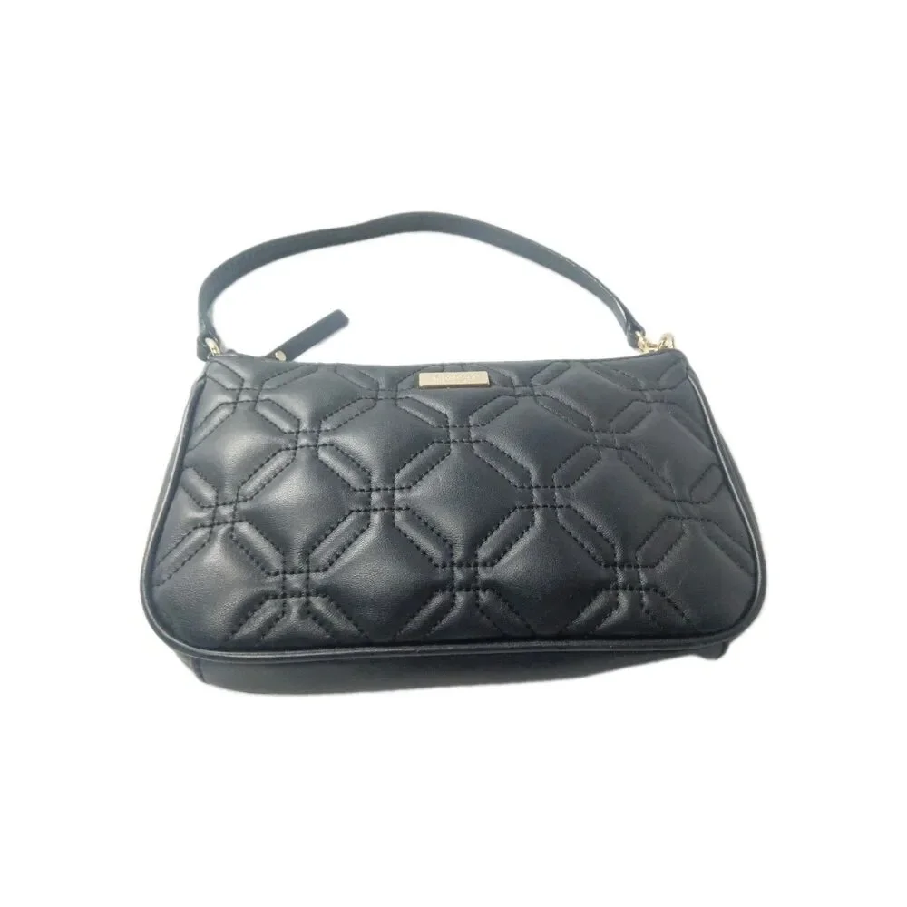 Kate Spade Linet Astor Court Quilted Black Leather Wristlet Purse WLRU1780